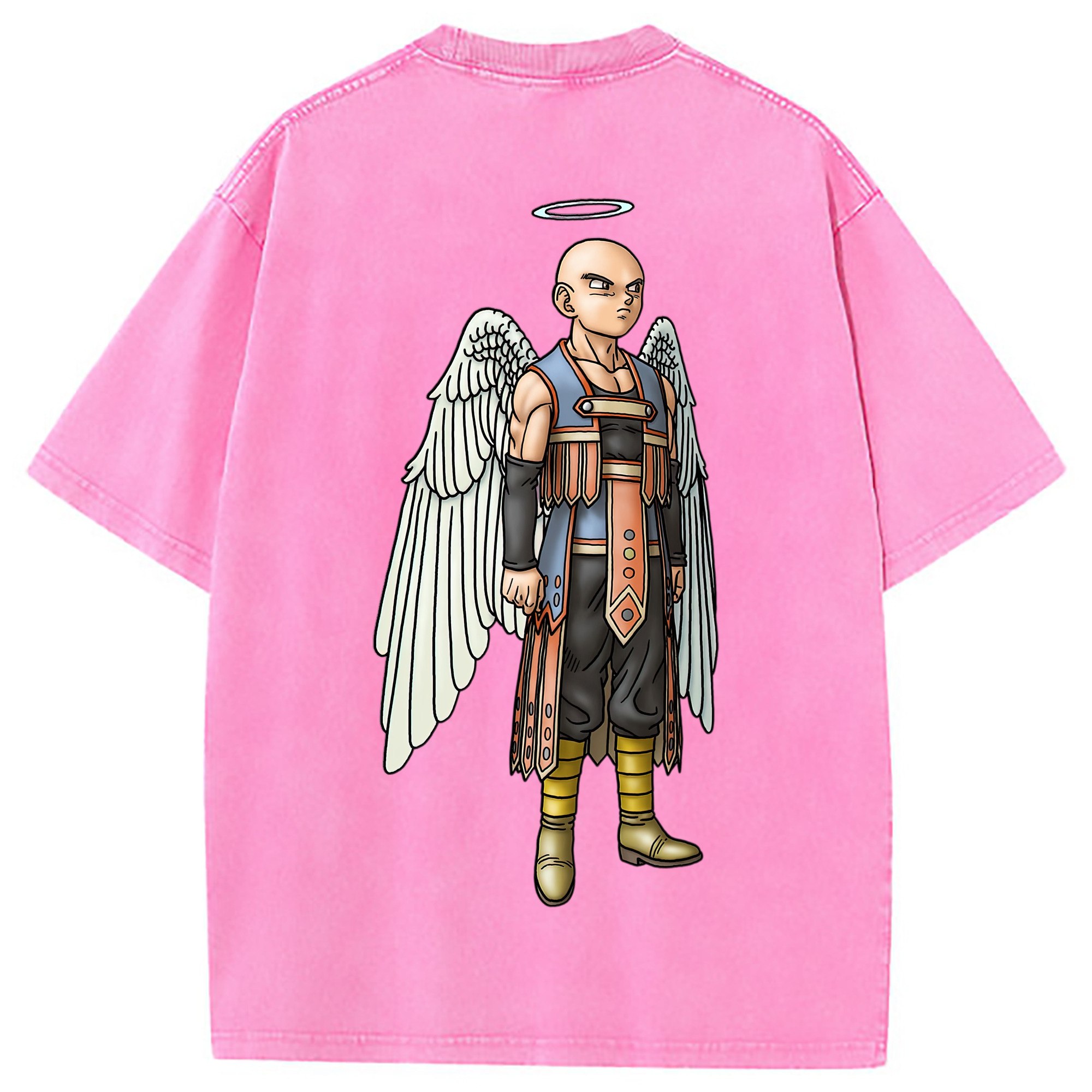 （画像用） ドラゴンクエスト Doragon Kuesuto Dragon Quest 綿100% ヴィンテージ風 半袖Tシャツ（背面プリント）